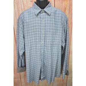 Johnston & Murphy Mens Tailored Fit Plaid Shirt XXL